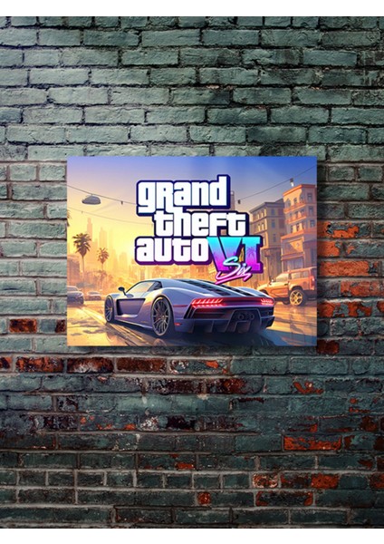 Gta 6 (Vı) - Gaming Posterleri, Özel Tasarım Kağıt Poster, Duvar Sanatı