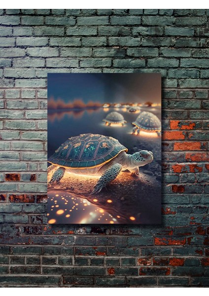 Kaplumbağa Teması, Özel Tasarım Kağıt Poster, Duvar Sanatı