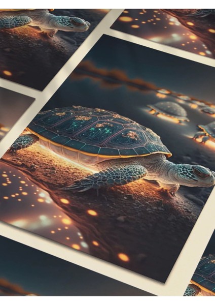 Kaplumbağa Teması, Özel Tasarım Kağıt Poster, Duvar Sanatı fırsatları