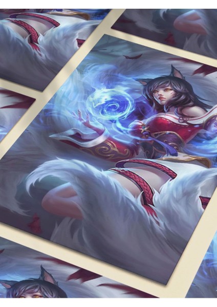 Ahri, , Eşsiz Tasarım Oyun, Karakter Posterleri, Özel Tasarım Kağıt Poster, fırsatları