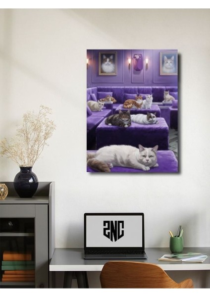Kedi Teması, Özel Tasarım Kağıt Poster, Duvar Sanatı