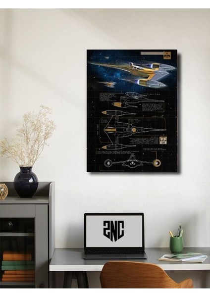 N1 Starfighter - Star Wars - Gemi Şemaları - Film & Dizi Posterleri, Özel Tasarım Kağıt Poster fiyatları