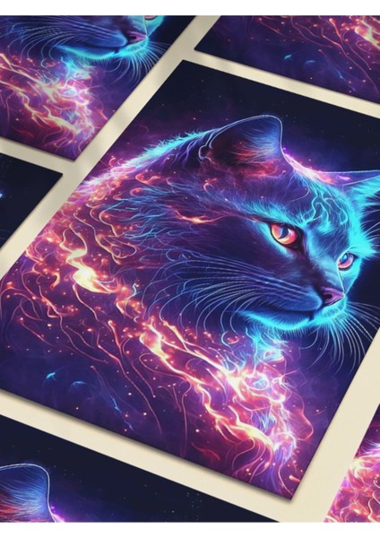 Kedi Teması, Özel Tasarım Kağıt Poster, Duvar Sanatı