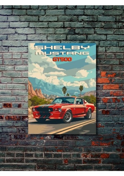 Shelby GT500, Eşsiz Tasarım Otomobil Posterleri, Özel Tasarım Kağıt Poster