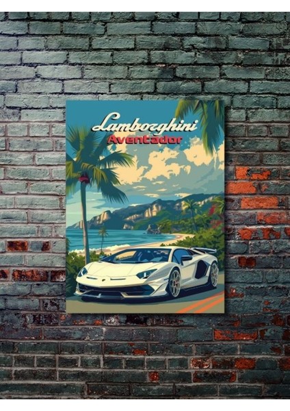 Lamborghini Aventador, Eşsiz Tasarım Otomobil Posterleri, Özel Tasarım Kağıt Poster