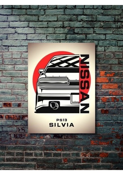 Silvia PS13 - Nissan - Eşsiz Tasarım Motosiklet Posterleri, Özel Tasarım Kağıt Poster
