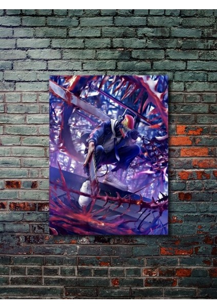 Denji - Chainsaw Man, Anime - Manga Serisi, Özel Tasarım Kağıt Poster, Duvar Sanatı