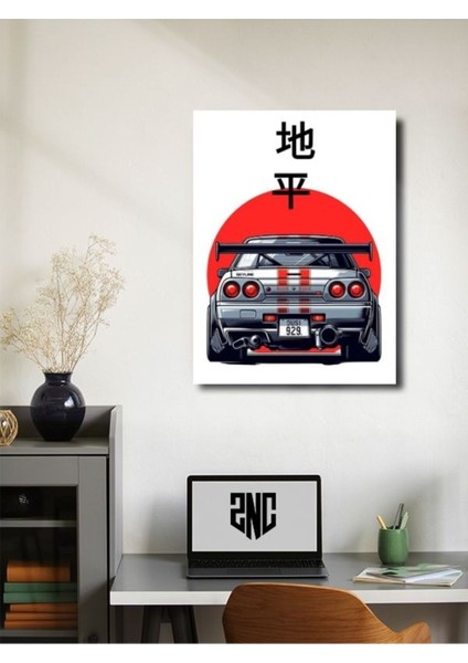 Nissan Skyline GTR34, Eşsiz Tasarım Otomobil Posterleri, Özel Tasarım Kağıt Poster fiyatları