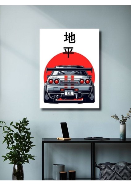 Nissan Skyline GTR34, Eşsiz Tasarım Otomobil Posterleri, Özel Tasarım Kağıt Poster modelleri