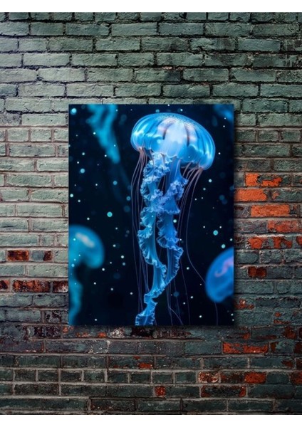 Etkileyici Denizanası, Hayvanlar Alemi Posteri, Özel Tasarım Kağıt Poster, Duvar Sanatı