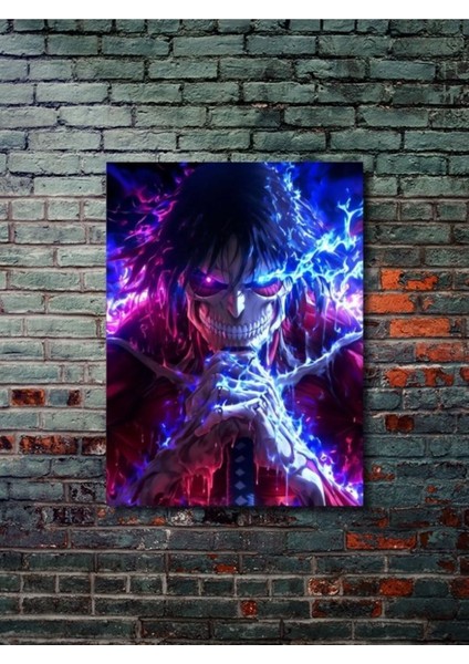 Eren Jaegerr - Attack On Titan, Anime - Manga Serisi, Özel Tasarım Kağıt Poster, Duvar Sanatı