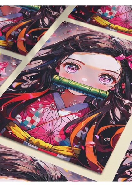 Nezuko - Demon Slayer - Anime & Manga Posterleri, Özel Tasarım Kağıt Poster, Duvar Sanatı fırsatları