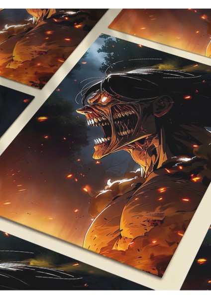 Eren Jaeger - Attack On Titan - Anime & Manga Posterleri, Özel Tasarım Kağıt Poster, Duvar Sanatı
