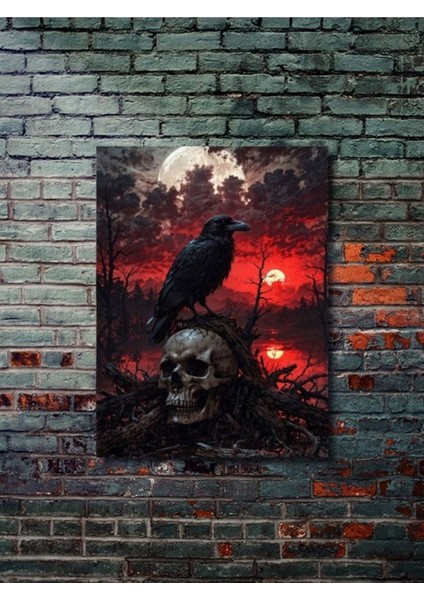 Kafatası Temalı Özel Tasarım Kağıt Poster, Eşsiz Tasarım Tarih, Mitoloji, Karakter Posterleri,