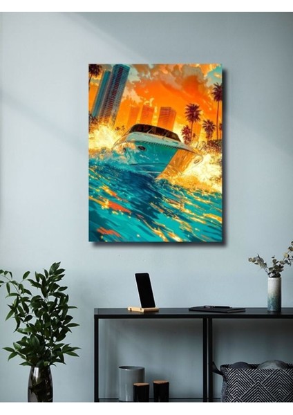 Miami Vice - Özel Tasarım Kağıt Poster, Eşsiz Tasarım Tarih, Mitoloji, Karakter Posterleri, modelleri