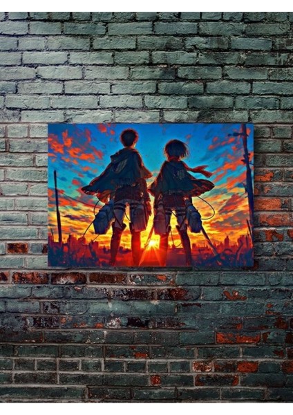 Levi, Mikasa Ackerman - Attack On Titan Anime - Manga Serisi, Özel Tasarım Kağıt Poster Duvar Sanatı