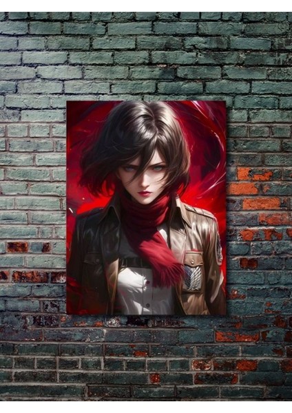 Mikasa Ackerman - Attack On Titan, Anime - Manga Serisi, Özel Tasarım Kağıt Poster, Duvar Sanatı