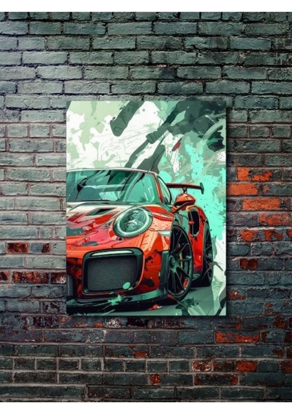 Porsche 911 Gt3, Eşsiz Tasarım Otomobil Posterleri, Özel Tasarım Kağıt Poster