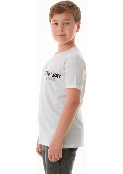 Own Way Yazı Baskılı Erkek Çocuk Tişört indirimleri