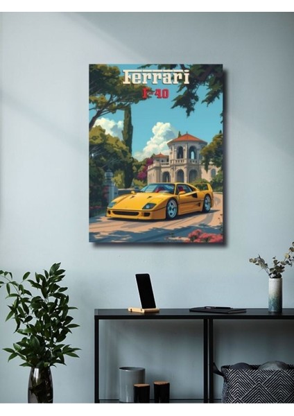 Ferrari F-40, Eşsiz Tasarım Otomobil Posterleri, Özel Tasarım Kağıt Poster modelleri