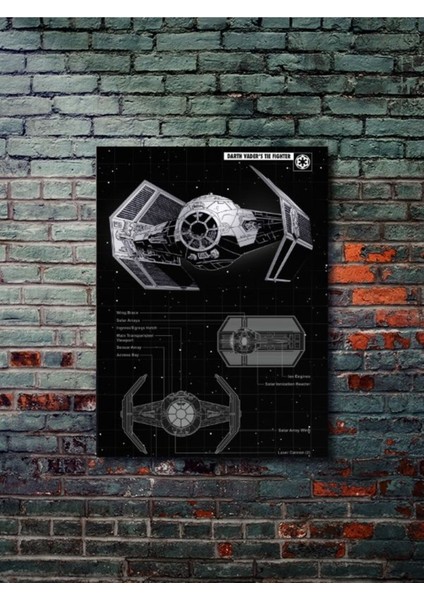 Tie Vader - Star Wars - Gemi Şemaları - Film & Dizi Posterleri, Özel Tasarım Kağıt Poster