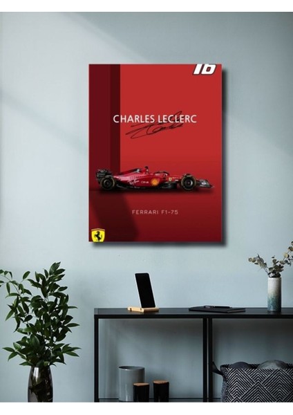 Charles Leclerc - Formula -1 - Eşsiz Tasarım Otomobil Posterleri, Özel Tasarım Kağıt Poster modelleri