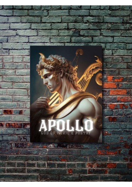 Apollo - Eşsiz Tasarım Yunan Tanrıları, Mitoloji, Karakter Posterleri, Özel Tasarım Kağıt Poster,