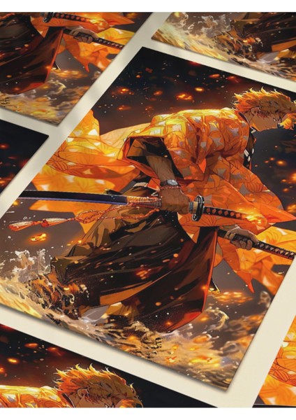 Zenitsu - Demon Slayer - Anime & Manga Posterleri, Özel Tasarım Kağıt Poster, Duvar Sanatı fırsatları