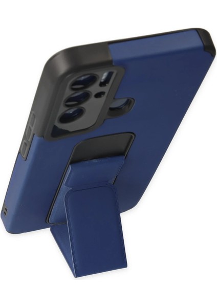 Tecno Pova Neo Kılıf Mega Standlı Silikon - Mavi Ynsmr