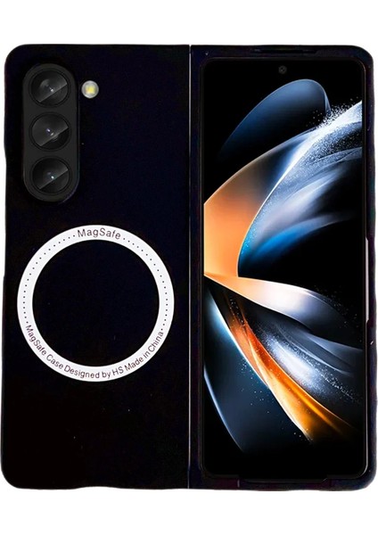 Samsung Galaxy Z Fold 5 Kılıf Mata Fold Kapak - Siyah Ynsmr