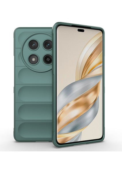 Honor Magic 7 Lite Kılıf Esnek Tpu Oyuklu Arka Yüzey Tasarımlı Piar Etnik Silikon Kapak - Siyah