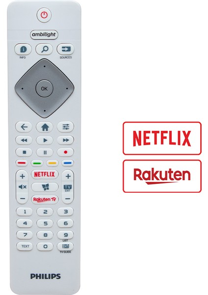 Weko Kl Phılıps Ambılıght Netflıx-Rakuten Tuşlu Beyaz LCD LED Tv Kumanda modelleri