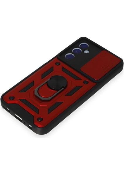 Samsung Galaxy M34 5g Kılıf Pars Lens Yüzüklü Silikon - Kırmızı Ynsmr indirimleri