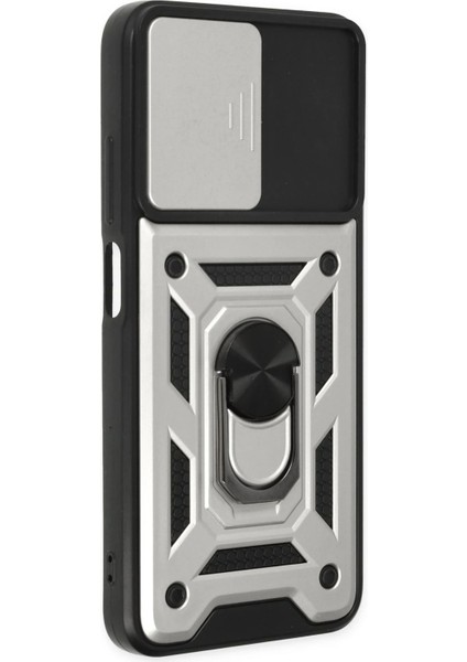 Xiaomi Poco M5 Kılıf Pars Lens Yüzüklü Silikon - Gümüş Ynsmr fiyatları