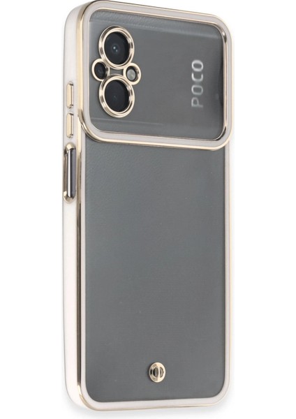 Xiaomi Poco M5 Kılıf Liva Lens Silikon - Beyaz Ynsmr