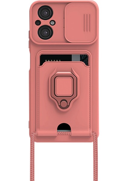 Xiaomi Poco M5 Kılıf Zuma Kartvizitli Yüzüklü Silikon - Pembe Ynsmr fiyatları