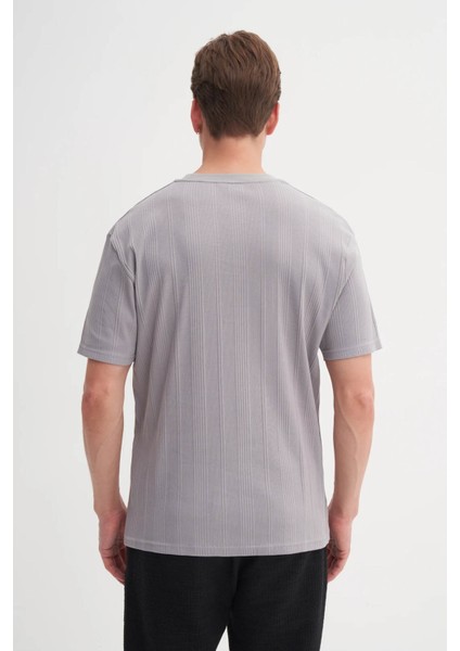 Bisiklet Yaka Gri Erkek T-Shirt 4163 fırsatları