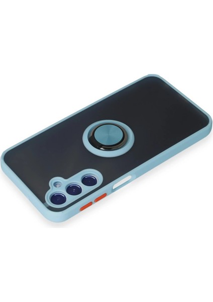 Samsung Galaxy M34 5g Kılıf Montreal Yüzüklü Silikon Kapak - Buz Mavi Ynsmr modelleri