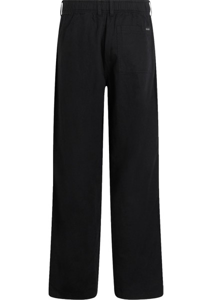 Normal Bel Regular Fit Siyah Erkek Chino Pantolon J30J327288BEH Lınen Pant