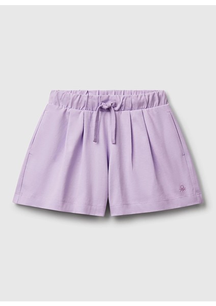 Normal Bel Regular Fit Lila Kız Çocuk Şort 3BL0C903I