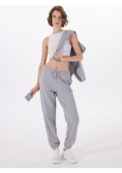 Yüksek Bel Regular Fit Mavi Kadın Pantolon Gj Pants Iconıc Flee - Mıd Organıc