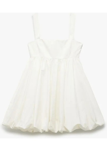 Bebe Yaka Beyaz Kadın Elbise 5SAK80359PW