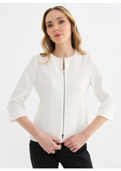 Standart Ekru Kadın Ceket 25YSL1466