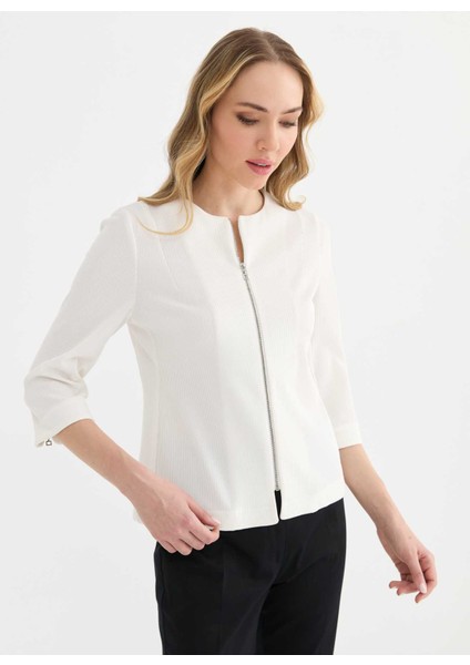 Standart Ekru Kadın Ceket 25YSL1466