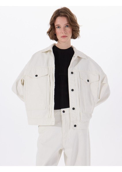 Ekru Kadın Denim Ceket 50535349