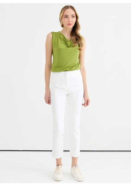 Normal Bel Standart Ekru Kadın Pantolon 25YSL5394
