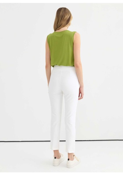 Normal Bel Standart Ekru Kadın Pantolon 25YSL5394