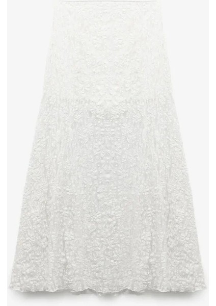 Normal Bel Beyaz Kadın Midi Etek 5SAK10055PK modelleri