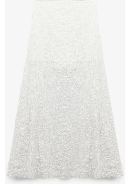 Normal Bel Beyaz Kadın Midi Etek 5SAK10055PK indirimleri