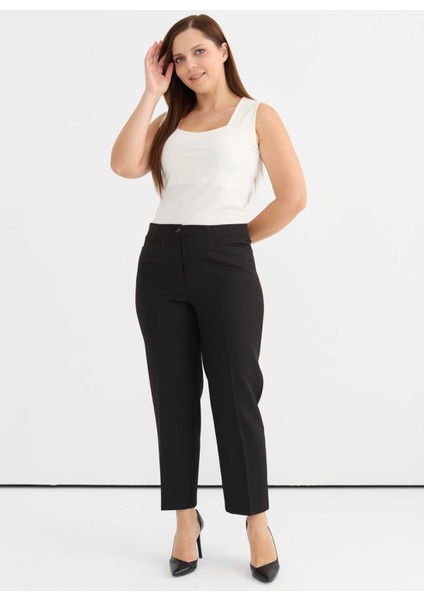 Normal Bel Normal Siyah Kadın Pantolon 25YSL5353-BB